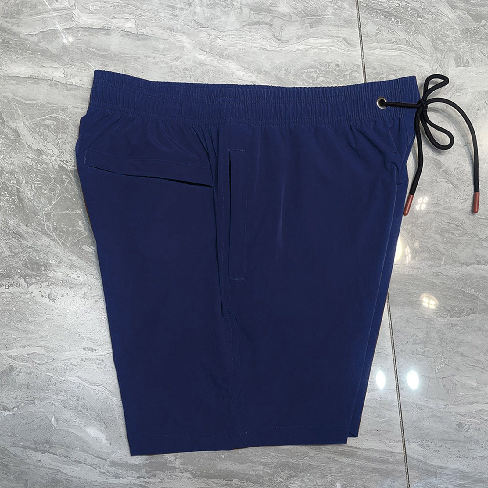 thumbnail image 4 of Pantalones de playa de nylon elástico en 4 direcciones para hombre - Pantalones cortos de baño holgados de talla grande con bolsillos - Cintura elástica transpirable para resorts costeros, 4 of 7